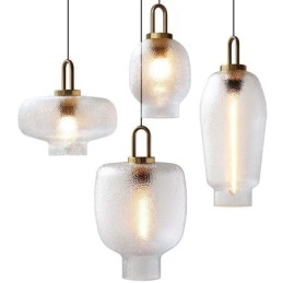 Hanglamp van matglas, moderne minimalistische plafondlamp van smeedijzer