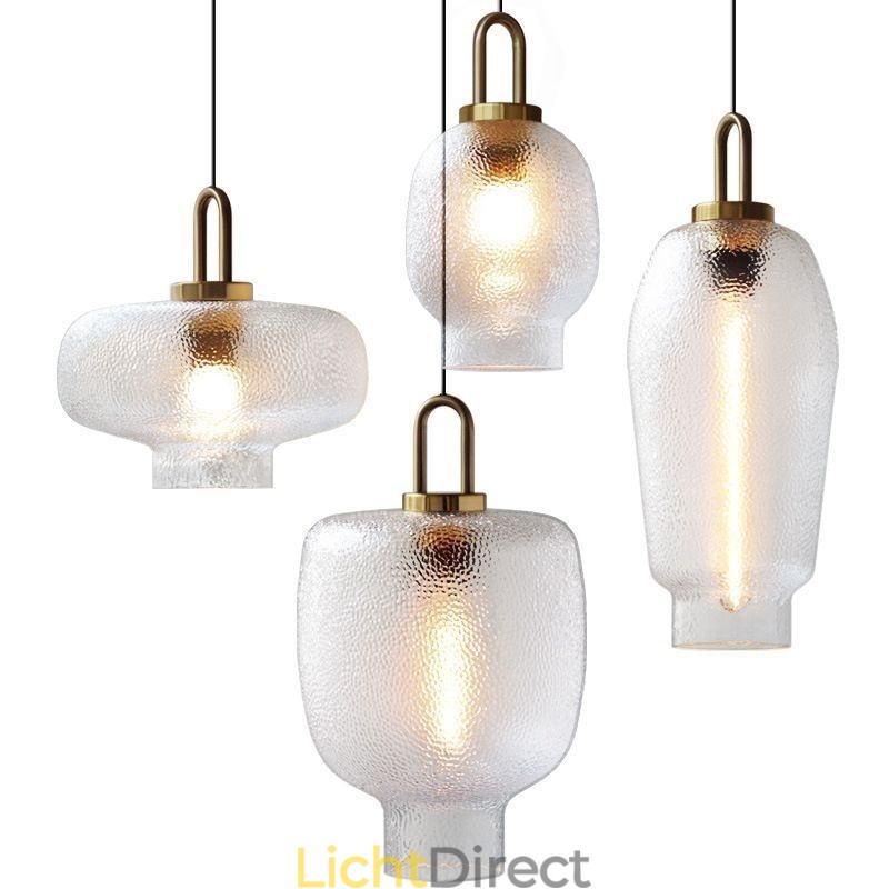 Hanglamp van matglas, moderne minimalistische plafondlamp van smeedijzer