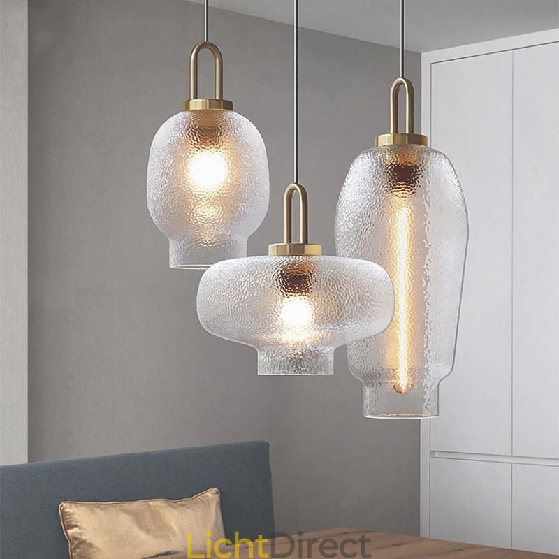 Hanglamp van matglas, moderne minimalistische plafondlamp van smeedijzer