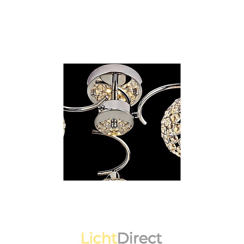 Moderne, eigentijdse, kristal gegalvaniseerde metalen hanglamp, inbouw