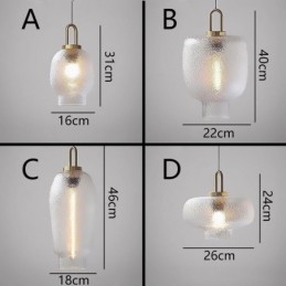 Hanglamp van matglas, moderne minimalistische plafondlamp van smeedijzer