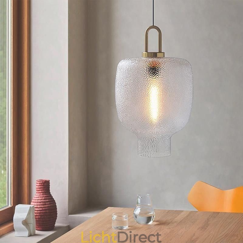 Hanglamp van matglas, moderne minimalistische plafondlamp van smeedijzer