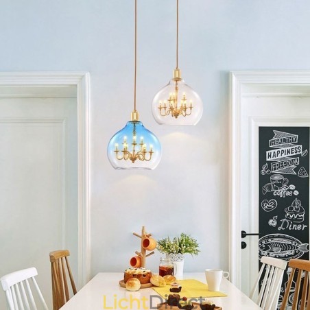 Glazen hanglamp moderne minimalistische smeedijzeren plafondlamp 9 lampen Glazen hanglamp moderne minimalistische smeedijzeren plafondlamp 9 lampen
