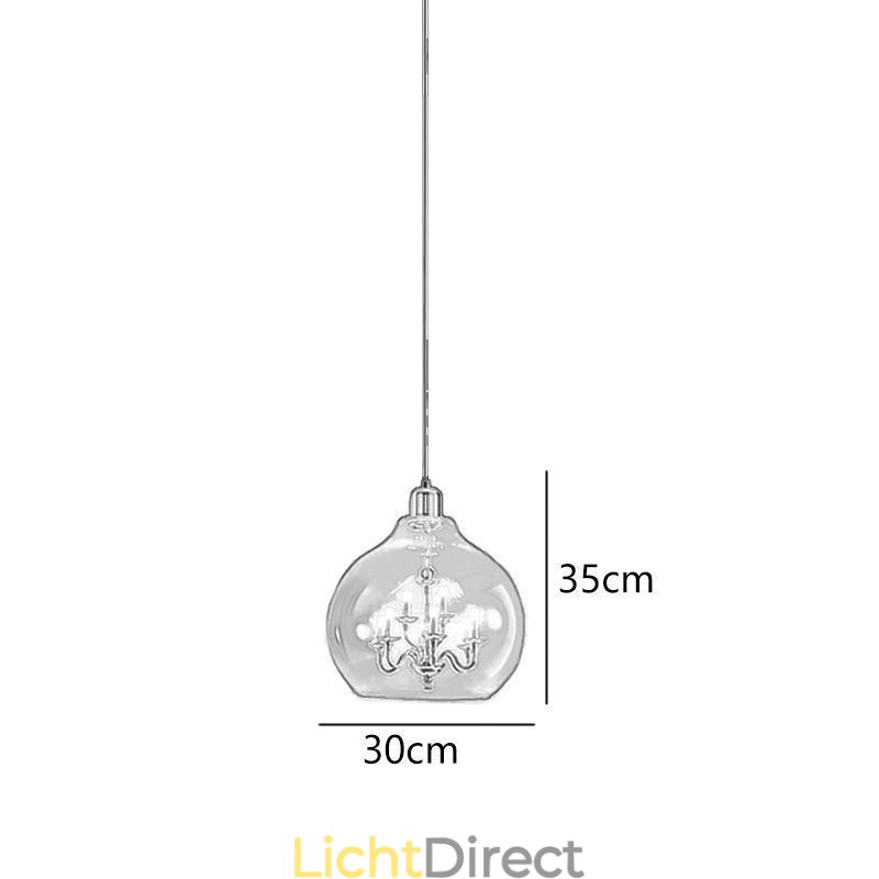Glazen hanglamp moderne minimalistische smeedijzeren plafondlamp 9 lampen