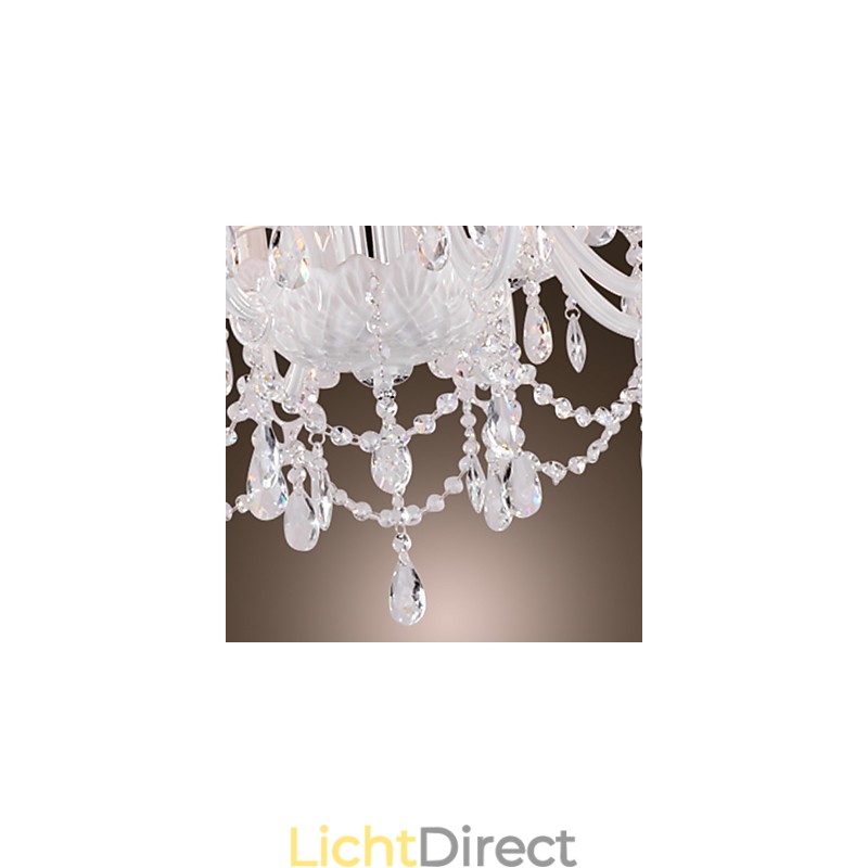 Kroonluchter Wit Kristal Modern Living 8 Lampen