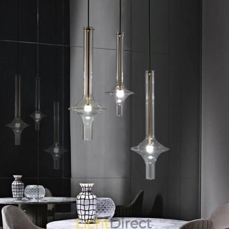 Glazen buis hanglamp moderne minimalistische smeedijzeren plafondlamp