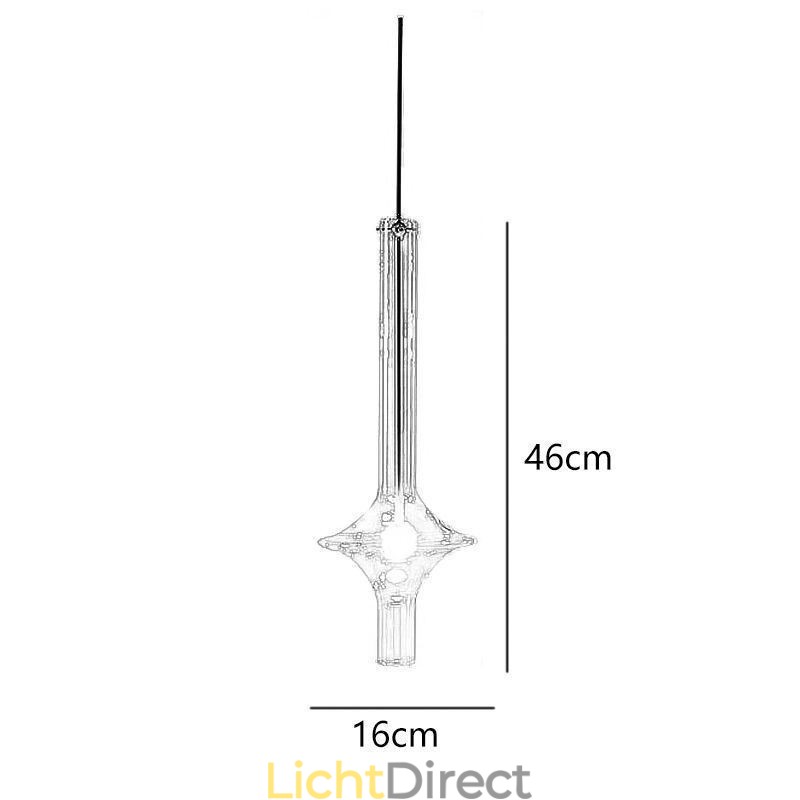 Glazen buis hanglamp moderne minimalistische smeedijzeren plafondlamp