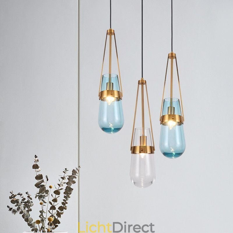 Waterdruppel glazen hanglamp moderne minimalistische smeedijzeren kleine plafondlamp
