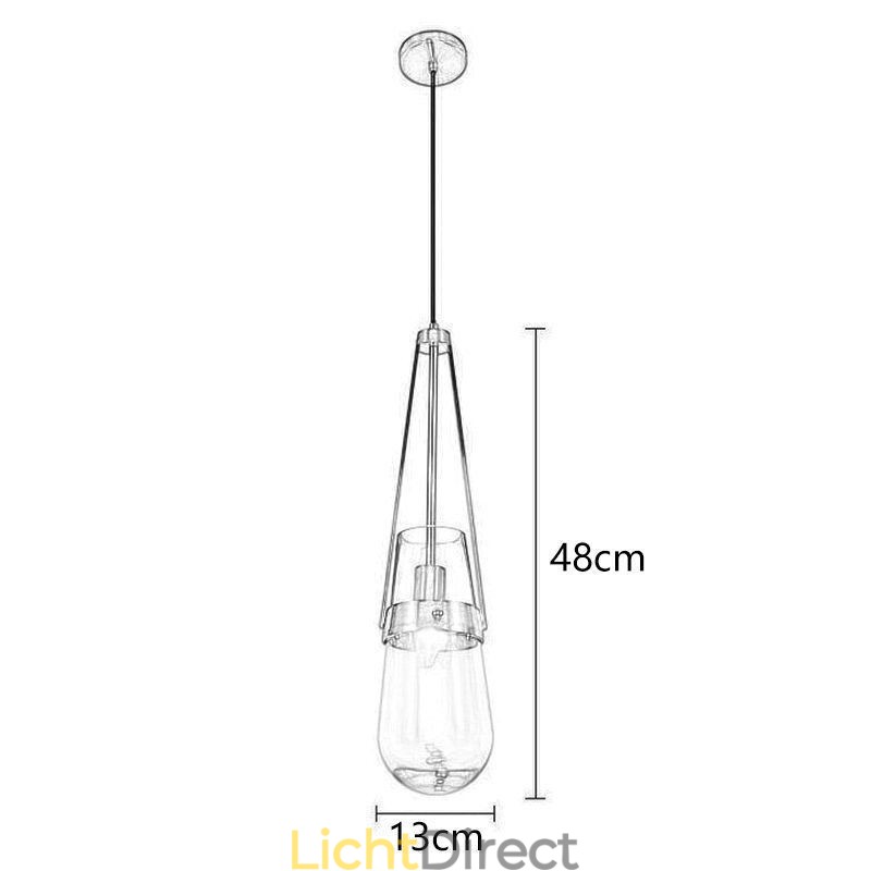 Waterdruppel glazen hanglamp moderne minimalistische smeedijzeren kleine plafondlamp