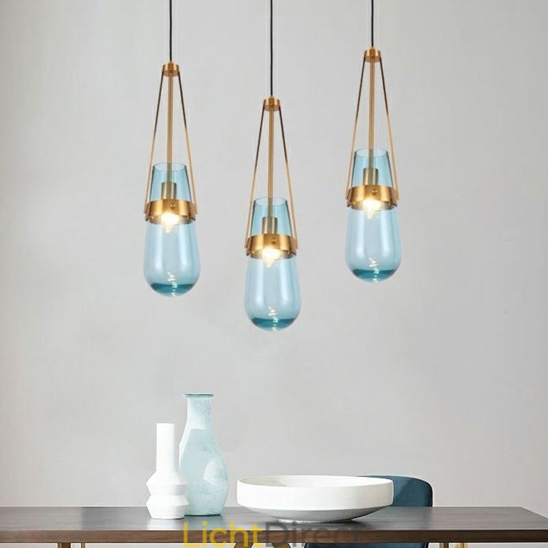 Waterdruppel glazen hanglamp moderne minimalistische smeedijzeren kleine plafondlamp
