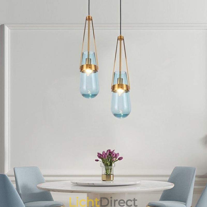 Waterdruppel glazen hanglamp moderne minimalistische smeedijzeren kleine plafondlamp