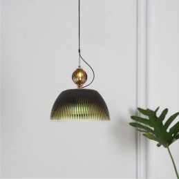 Geplooide rok glazen hanglamp moderne minimalistische smeedijzeren kleine plafondlamp