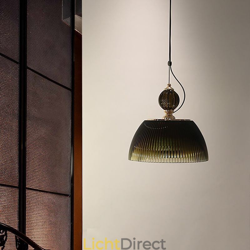 Geplooide rok glazen hanglamp moderne minimalistische smeedijzeren kleine plafondlamp