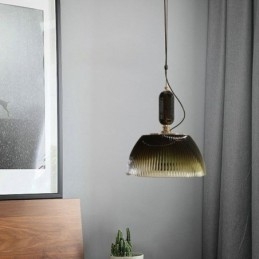 Geplooide rok glazen hanglamp moderne minimalistische smeedijzeren kleine plafondlamp