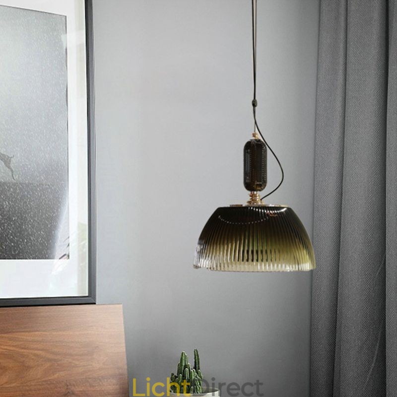 Geplooide rok glazen hanglamp moderne minimalistische smeedijzeren kleine plafondlamp