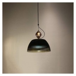 Geplooide rok glazen hanglamp moderne minimalistische smeedijzeren kleine plafondlamp
