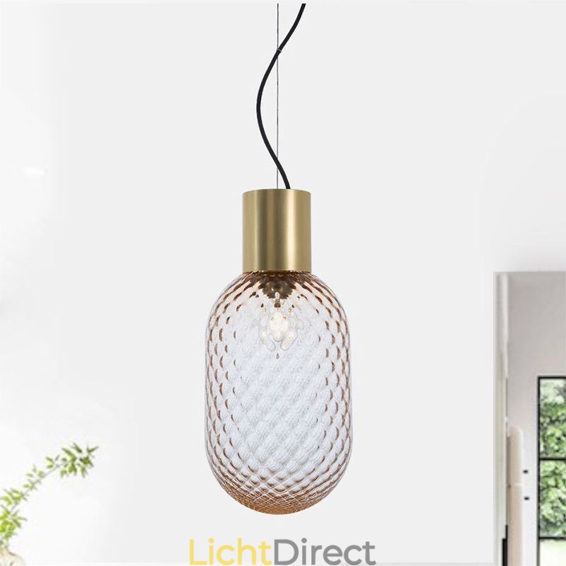 Raster Glazen Hanglamp Moderne IJzeren Eenvoudige Plafondlamp