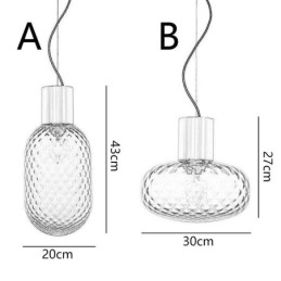 Raster Glazen Hanglamp Moderne IJzeren Eenvoudige Plafondlamp