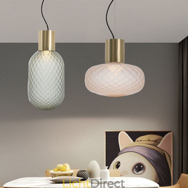 Raster Glazen Hanglamp Moderne IJzeren Eenvoudige Plafondlamp