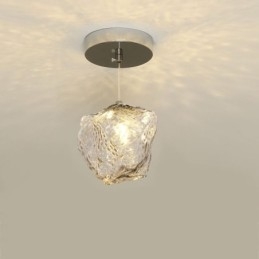 Glazen hanglamp Retro decoratieve lamp IJsblokjesvormige lampenkap