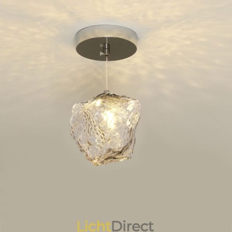 Glazen hanglamp Retro decoratieve lamp IJsblokjesvormige lampenkap Glazen hanglamp Retro decoratieve lamp IJsblokjesvormige lampenkap