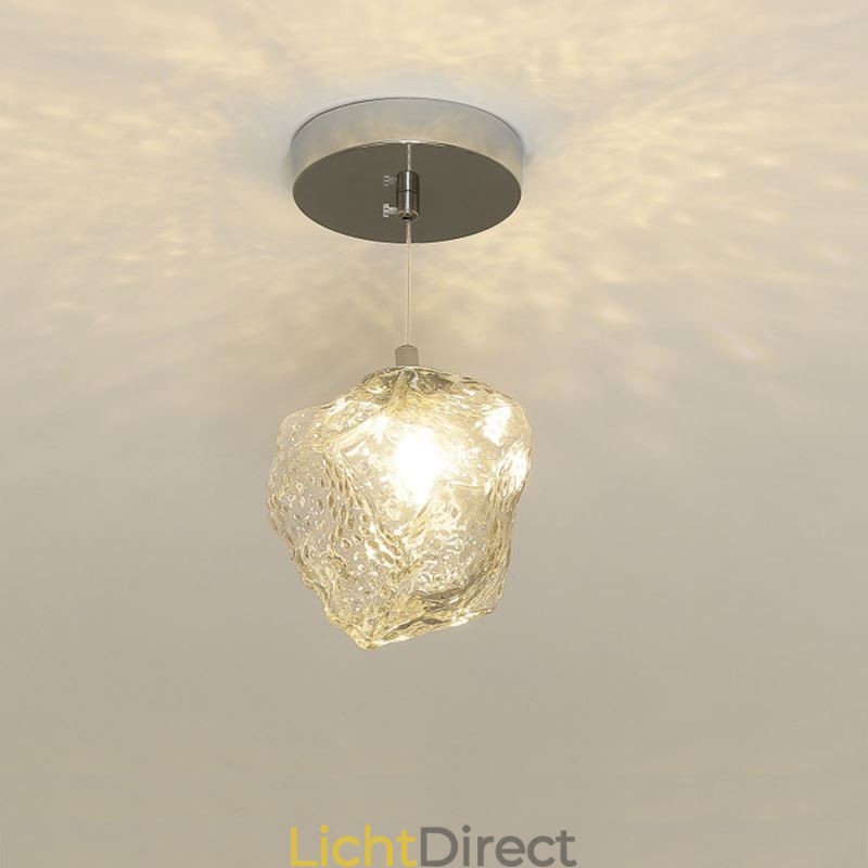 Glazen hanglamp Retro decoratieve lamp IJsblokjesvormige lampenkap
