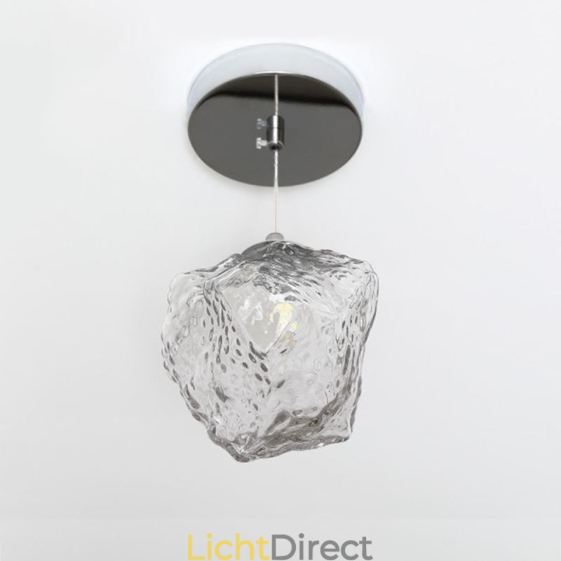 Glazen hanglamp Retro decoratieve lamp IJsblokjesvormige lampenkap