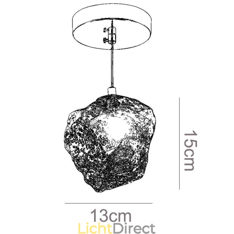 Glazen hanglamp Retro decoratieve lamp IJsblokjesvormige lampenkap