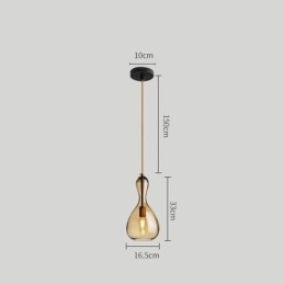 Nordic Glazen Hanglamp Amberkleurige Kap Plafondlamp