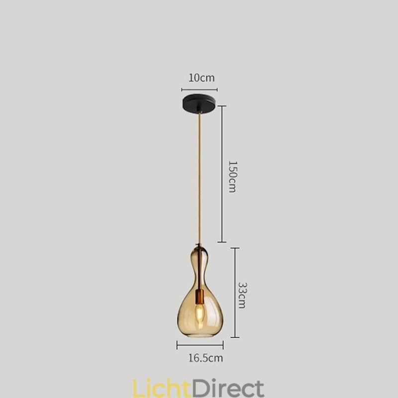 Nordic Glazen Hanglamp Amberkleurige Kap Plafondlamp