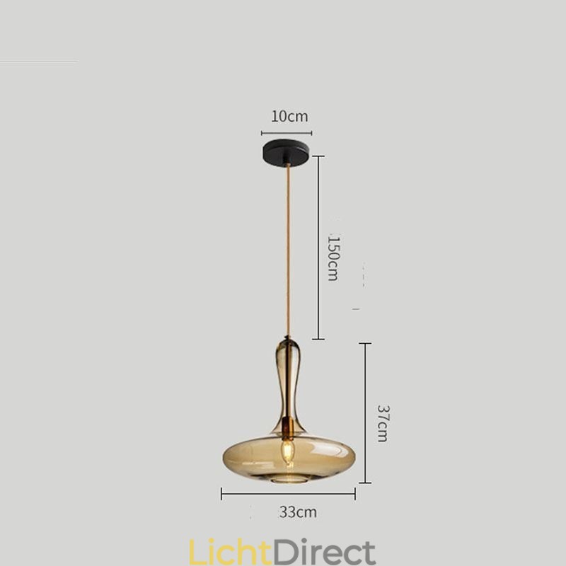 Nordic Glazen Hanglamp Amberkleurige Kap Plafondlamp