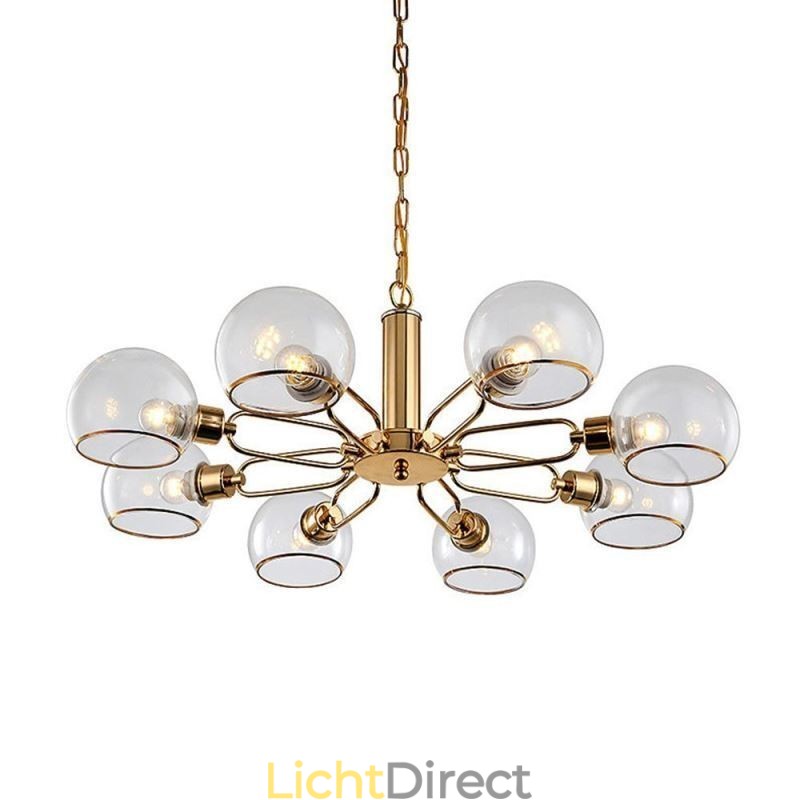 Glazen hanglamp moderne minimalistische smeedijzeren plafondlamp