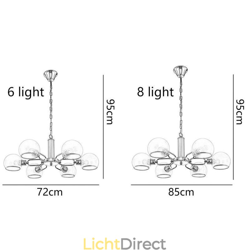 Glazen hanglamp moderne minimalistische smeedijzeren plafondlamp
