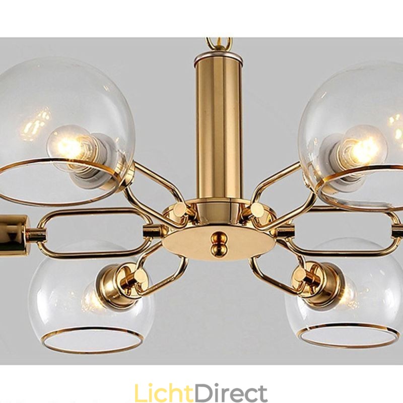Glazen hanglamp moderne minimalistische smeedijzeren plafondlamp