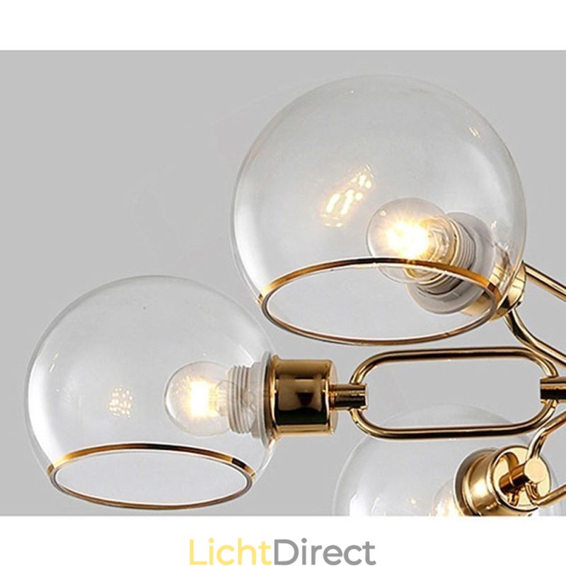 Glazen hanglamp moderne minimalistische smeedijzeren plafondlamp
