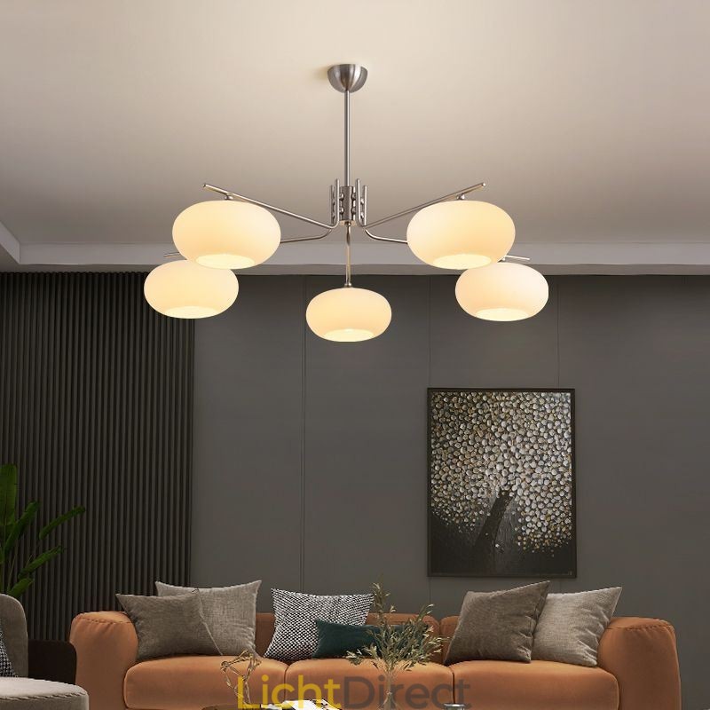 Nordic Glazen Hanglamp Creatieve Smeedijzeren Plafondlamp