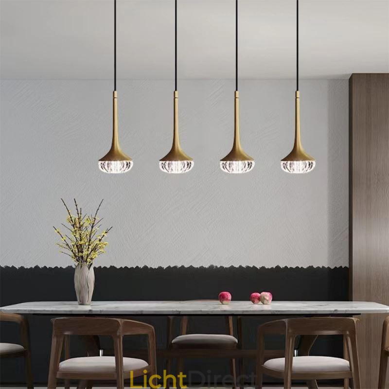 Moderne glazen hanglamp, smeedijzeren glazen plafondlamp