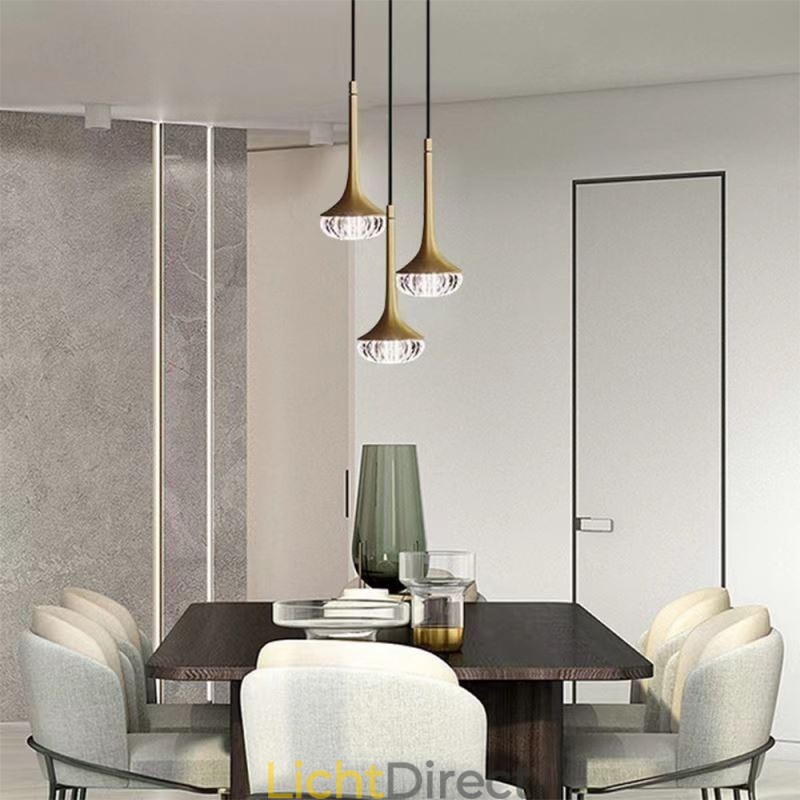 Moderne glazen hanglamp, smeedijzeren glazen plafondlamp
