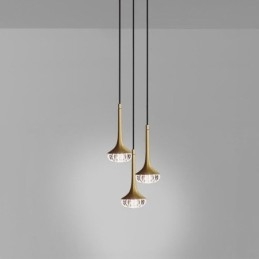 Moderne glazen hanglamp, smeedijzeren glazen plafondlamp
