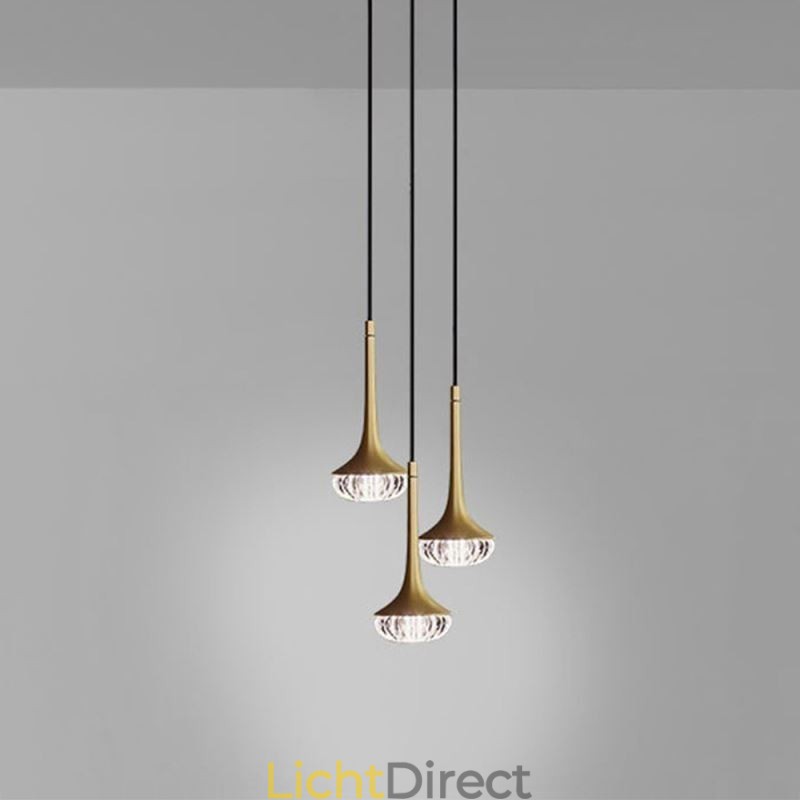 Moderne glazen hanglamp, smeedijzeren glazen plafondlamp