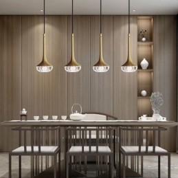 Moderne glazen hanglamp, smeedijzeren glazen plafondlamp