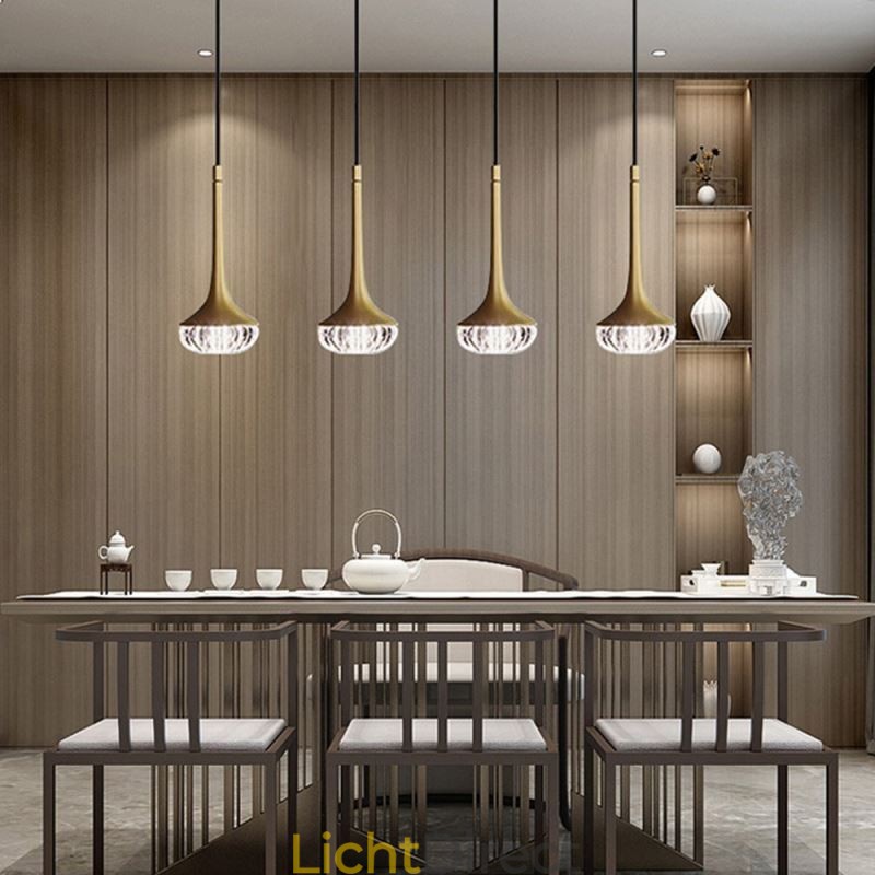 Moderne glazen hanglamp, smeedijzeren glazen plafondlamp