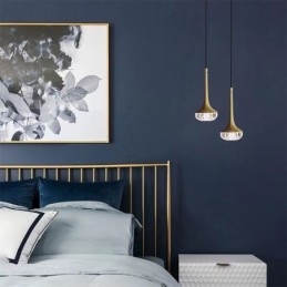 Moderne glazen hanglamp, smeedijzeren glazen plafondlamp