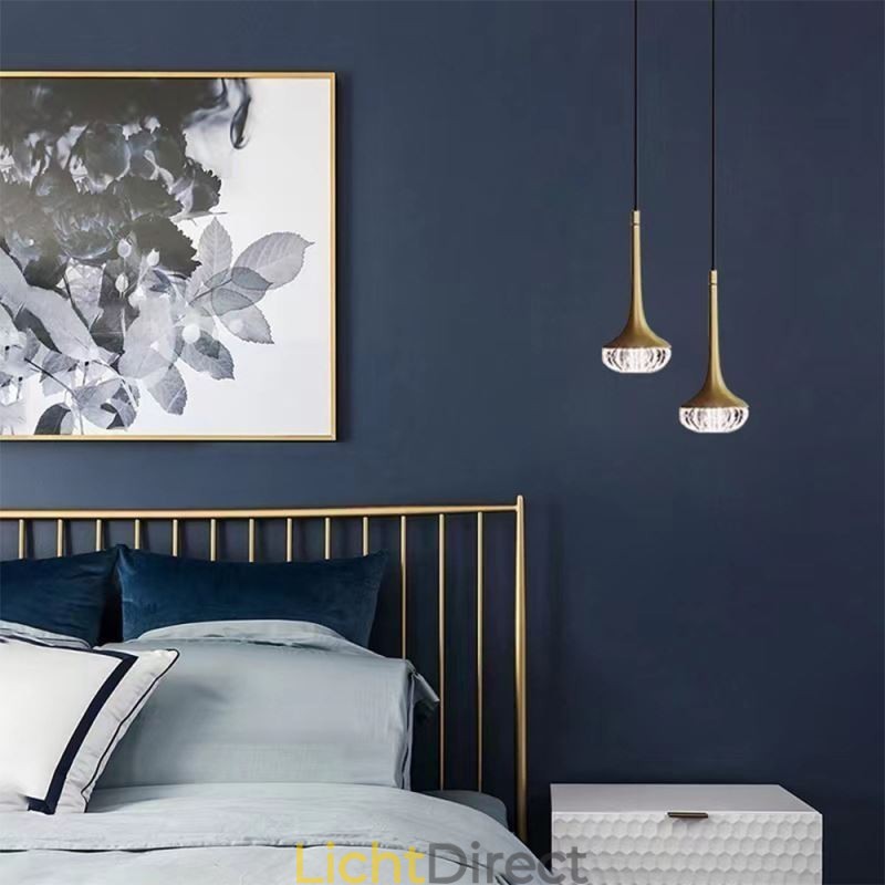 Moderne glazen hanglamp, smeedijzeren glazen plafondlamp