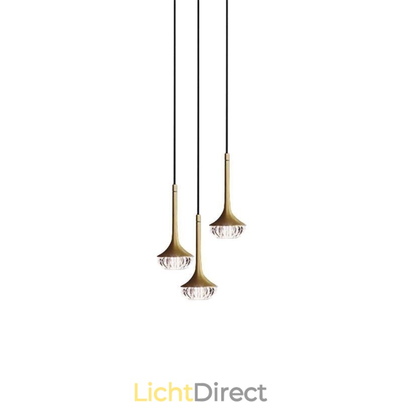 Moderne glazen hanglamp, smeedijzeren glazen plafondlamp