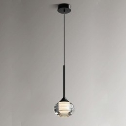Eenvoudige glazen hanglamp, zwarte decoratieve plafondlampen