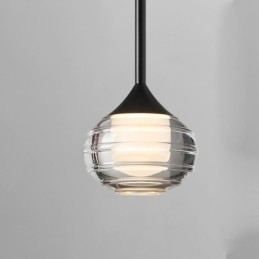 Eenvoudige glazen hanglamp, zwarte decoratieve plafondlampen