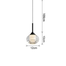 Eenvoudige glazen hanglamp, zwarte decoratieve plafondlampen