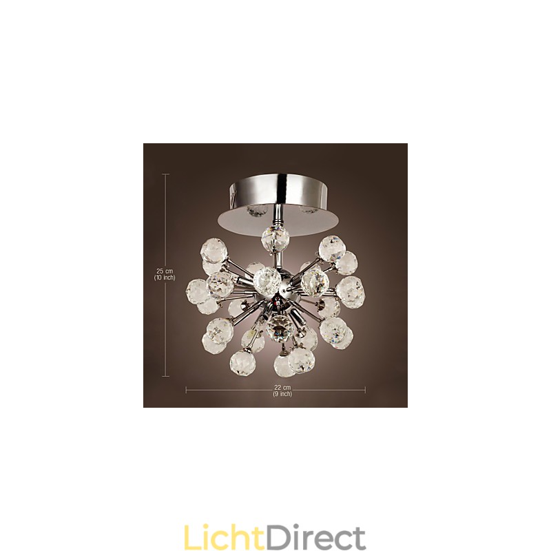 Moderne eigentijdse kristallen mini-stijl chromen metalen kroonluchter inbouw