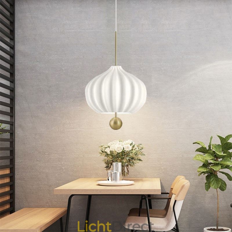 Moderne witte glazen hanglamp bolvormige minimalistische plafondlamp